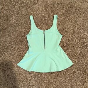 Vintage Express Mint Green Sleeveless Babydoll Top size small